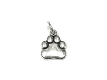 Load image into Gallery viewer, Paw Print Charm Sterling Silver 12mm, Animal Charm, Cat Charms, Dog charms, Paw Print charms - SP960 - BeadPrism