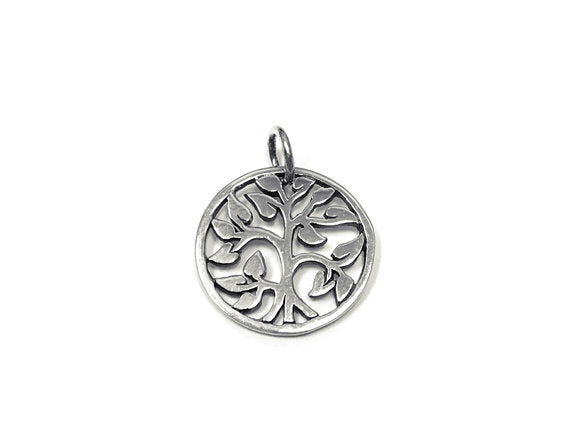 Tree of Life Charm Sterling Silver 14mm, Silver Tree Charm, Yoga Charms, Tree of Life charms - SP935 - BeadPrism