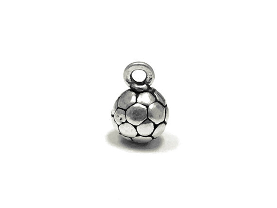 Soccer Ball Charm Sterling Silver 6mm, Silver Ball Charms, Soccer Charms, Soccer Ball charms - SP944 - BeadPrism