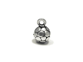 Soccer Ball Charm Sterling Silver 6mm, Silver Ball Charms, Soccer Charms, Soccer Ball charms - SP944 - BeadPrism