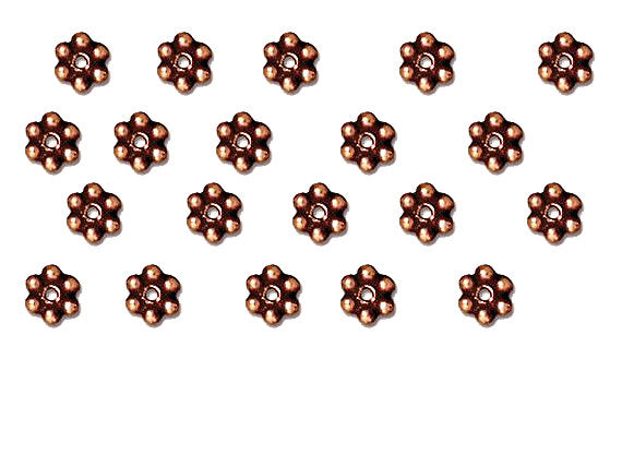 100 Pc 3mm Copper Daisy Heishi Spacer Bead Copper Finish Tierracast Spacer Beads 93-0418 - P0418CA - BeadPrism