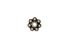 Load image into Gallery viewer, 50 Pc Daisy Heishi Spacer Bead 5mm Oxidized Brass Finish Tierracast Spacer Beads - P0421BO - BeadPrism