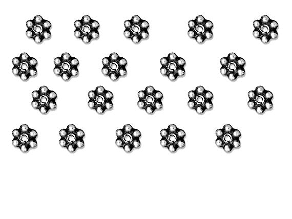 500 Pc Daisy Heishi Spacer Bead 3mm Antique Silver Finish Tierracast Spacer Beads - P0418SA-500 - BeadPrism
