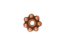 Load image into Gallery viewer, 50 Pc Daisy Heishi Spacer Bead 5mm Antique Copper Finish Tierracast Spacer Beads - P0421CA - BeadPrism