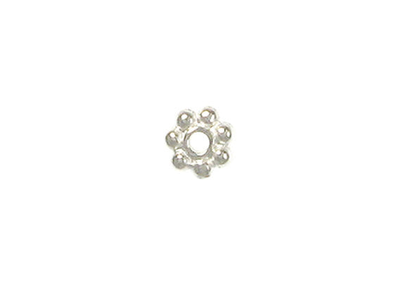 50 Pc Daisy Heishi Spacer Bead 5mm Bright Silver Finish Tierracast Spacer Beads - P0421SB - BeadPrism