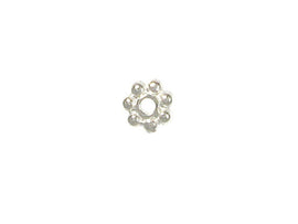 50 Pc Daisy Heishi Spacer Bead 5mm Bright Silver Finish Tierracast Spacer Beads - P0421SB - BeadPrism