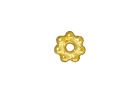 50 Pc Daisy Heishi Spacer Bead 5mm Bright Gold Finish Tierracast Spacer Beads - P0421GB - BeadPrism