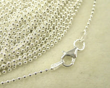 Load image into Gallery viewer, 18" 1.5mm Ball Bead 925 Sterling Silver Chain, Stamped 925 Italy Finished Army Tag Chain - SCBC18A - BeadPrism