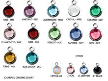 Load image into Gallery viewer, 25 Assortable Swarovski Birthstone Channel Charms Sterling Silver Plated custom Mix&amp;Match CC6S-XX25 - BeadPrism