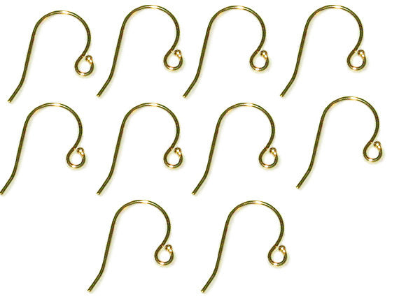 10 Pcs Gold Filled Stamped  14/20  Ear Wires GF169 - BeadPrism