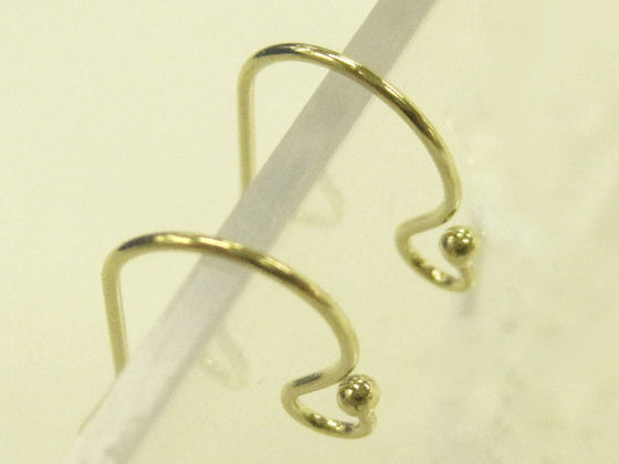 17mm Earring Wires with 2mm Bead Detail and Open Loop, Silver or Gold –  SoloSupplies