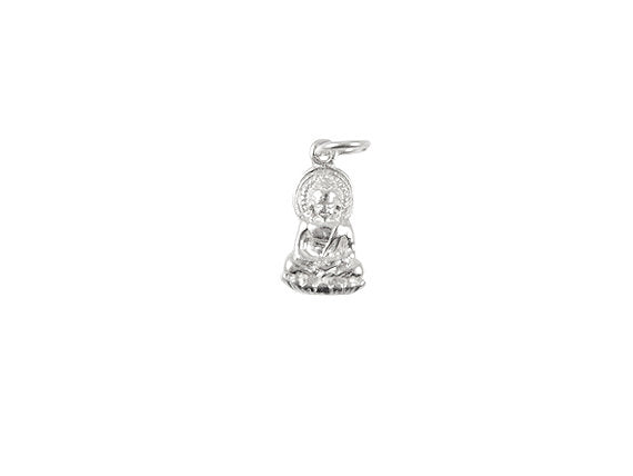 10 Pcs Buddha Charm Pendant Silver Plated - PBF320SP - BeadPrism