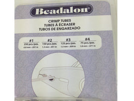600 Pc Crimp Tubes Silver Plated Beadalon Assorted sizes1,2,3,4 - 305B-121 - BeadPrism