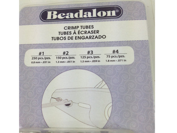 600 Pc Crimp Tubes Silver Plated Beadalon Assorted sizes1,2,3,4 - 305B-121 - BeadPrism