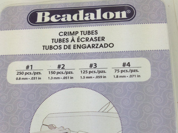 600 Pc Crimp Tubes Gold Color Beadalon Assorted sizes1,2,3,4 - 305A-121 - BeadPrism