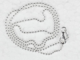 10 pc 20" 1.5mm Ball Bead Sterling Silver Chain Stamped 925 Italy Finished Army Tag Chain - SCBC20A - BeadPrism