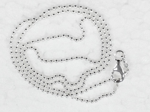 16" 1.8mm Thick Ball Bead Stamped 925 Sterling Silver Italy Finished Army Tag Chain - SC18BC16 - BeadPrism