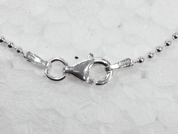 16" 1.8mm Thick Ball Bead Stamped 925 Sterling Silver Italy Finished Army Tag Chain - SC18BC16 - BeadPrism