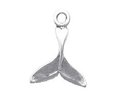Whale Tail Charm Sterling Silver SP776 - BeadPrism