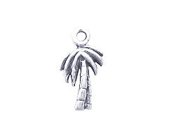 4 Palm Tree Sterling Silver Charm, Florida sterling silver charms, Palm tree pendants - SP777-4 - BeadPrism