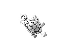 Load image into Gallery viewer, 1 Pc. Turtle Charm Sterling Silver, Sterling Silver Nautical Charms, Made in USA -  SP801 - BeadPrism