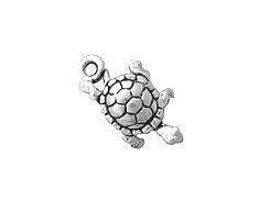 10 Turtle Charm Sterling Silver SP801 - BeadPrism
