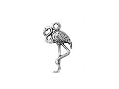 Small Flamingo Charm Sterling Silver SP817 - BeadPrism