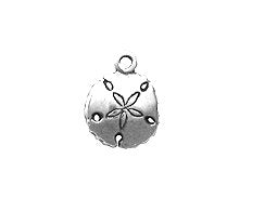 10 Pc Sand Dollar  Charm Sterling Silver SP847 - BeadPrism