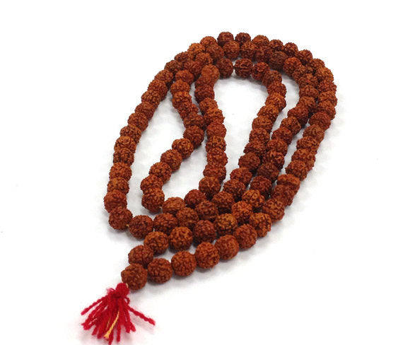 Rudraksha Seeds, 108 Rudraksha Beads, Japa Mala Buddhist Prayer 10mm beads for Meditation - Rudra1 - BeadPrism