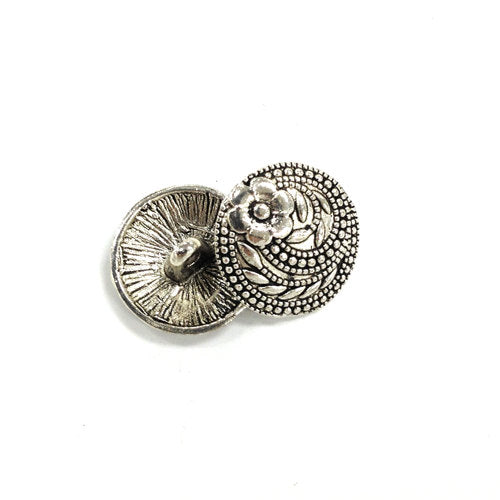 10 Button Clasp Antique Silver Pewter 17mm Button Clasp Bracelet Button Wrap Bracelet clasp - PBF322 - BeadPrism