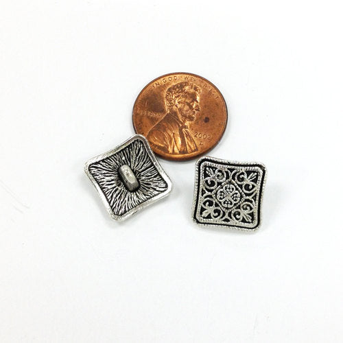 10 Pewter 13.5mm Button Clasp Antique Silver PBF324 - BeadPrism