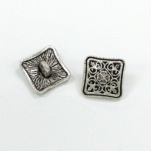 10 Pewter 13.5mm Button Clasp Antique Silver PBF324 - BeadPrism