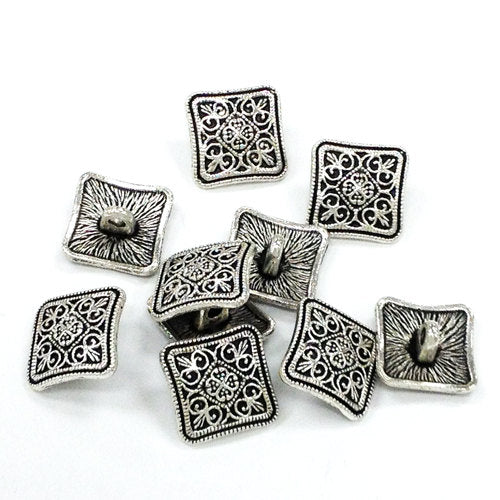 10 Pewter 13.5mm Button Clasp Antique Silver PBF324 - BeadPrism