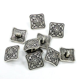 10 Pewter 13.5mm Button Clasp Antique Silver PBF324 - BeadPrism