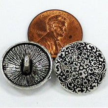 Load image into Gallery viewer, 10 Pc  Antique Silver Tone Pewter Buttons - PBF323 - BeadPrism