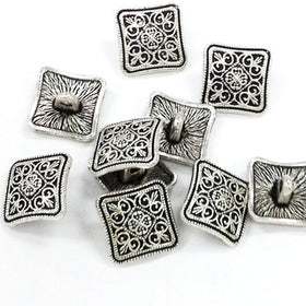 10 Pewter 13.5mm Button Clasp Antique Silver PBF324 - BeadPrism