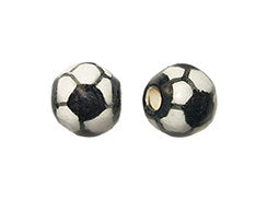 20 pcs 7mm Ceramic Soccer Sport Beads, Team sports Beads, 2mm Hole Beads Small - Hand Painted DS108 - BeadPrism