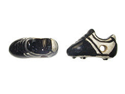 20 pc Ceramic Soccer Shoe Sport Beads 7x20mm, Hand Painted - DS101 - BeadPrism