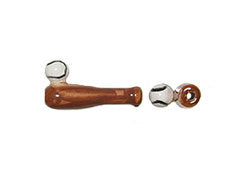 20pc Baseball Bat & Ball Sport Beads 24mm- Hand Painted Ceramic, Baseball beads, sports beads DS150 - BeadPrism