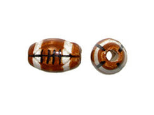 Load image into Gallery viewer, 100pc 11mm Ceramic Football Sport Beads -Hand Painted DS98-100 - BeadPrism