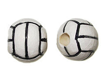 Load image into Gallery viewer, 20pcs 13mm Volleyball Sport Beads - Hand Painted DS62 - BeadPrism