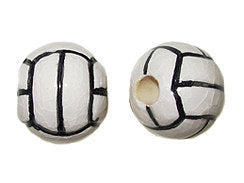20pcs 13mm Volleyball Sport Beads - Hand Painted DS62 - BeadPrism