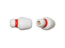 Load image into Gallery viewer, 20pcs 11x7mm Bowling Pin Sport Beads - Hand Painted DS138 - BeadPrism