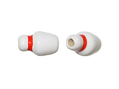 20pcs 11x7mm Bowling Pin Sport Beads - Hand Painted DS138 - BeadPrism