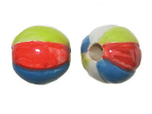 Load image into Gallery viewer, 20pcs 13mm Beach Ball Sport Beads - Hand Painted DSBeachBall - BeadPrism