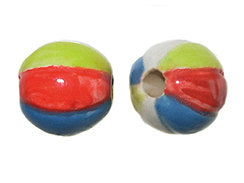 20pcs 13mm Beach Ball Sport Beads - Hand Painted DSBeachBall - BeadPrism