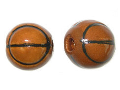20pcs 13mm Hand Painted Ceramic Basketball Team Sport Beads 3.25mm hole - DS61 - BeadPrism