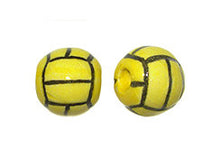 Load image into Gallery viewer, 20pcs 10mm Water Polo Ball Sport Beads - Hand Painted DS146-1 - BeadPrism
