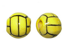 Load image into Gallery viewer, 20pcs 13mm Water Polo Ball Sport Beads - Hand Painted DS146 - BeadPrism