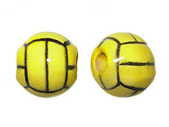 20pcs 13mm Water Polo Ball Sport Beads - Hand Painted DS146 - BeadPrism